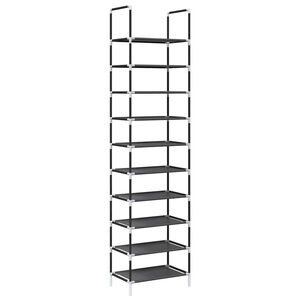 vidaXL Zapatero 10 niveles negro 44x28x180 cm tejido no tejido
