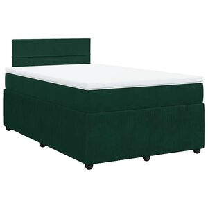 vidaXL Cama box spring con colch&oacute;n terciopelo verde oscuro 120x190 cm