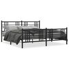 vidaXL Estructura cama sin colch&oacute;n con estribo metal negro 193x203 cm