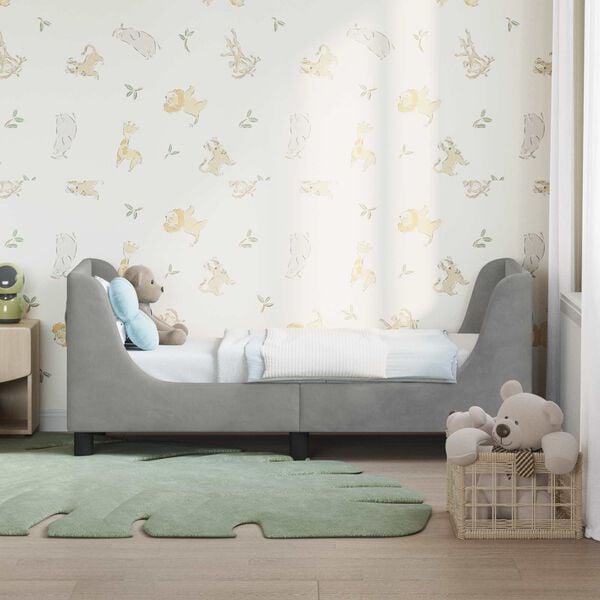 vidaXL Estructura de cama para niños pequeños con cabecera Gris Claro