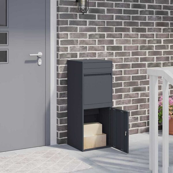 vidaXL Caja de entrega de paquetes Antracita 41 x 38 x 103 cm Acero