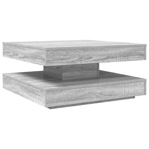 vidaXL Mesa de centro giratoria 360 grados gris Sonoma 70x70x34,5 cm
