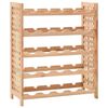 vidaXL Botellero para 25 botellas madera maciza de nogal 63x25x73 cm