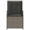 vidaXL Sillones reclinable jard&iacute;n y cojines 2 uds rat&aacute;n sint&eacute;tico gris