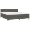 vidaXL Cama box spring colch&oacute;n y LED terciopelo gris oscuro 180x200 cm