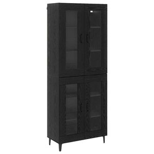vidaXL Alacena Roble Negro 69,5 x 34 x 180 cm Madera de ingenier&iacute;a