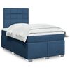 vidaXL Cama box spring con colch&oacute;n tela azul 120x200 cm