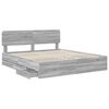 vidaXL Estructura de cama Gris Sonoma 200 x 200 cm Madera Ingenieril