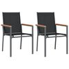 vidaXL Sillas de jard&iacute;n 2 uds textilene y acero negro 55x61,5x90 cm