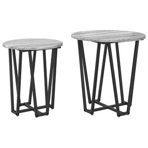 vidaXL Conjunto de mesas auxiliares 2 uds. Sonoma Gris y Negro
