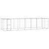 vidaXL Perrera de exterior de acero galvanizado con techo 16,94 m&sup2;