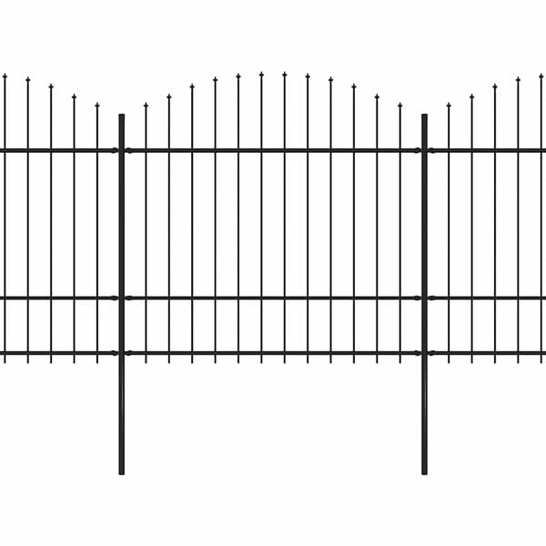 vidaXL Valla de jard&iacute;n con punta de lanza de acero 1781,5x175 cm negra