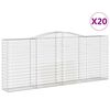 vidaXL Cestas de gaviones 20 uds forma de arco hierro 400x50x160/180cm