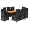 vidaXL Set de comedor de jard&iacute;n 9 pzas y cojines rat&aacute;n sint&eacute;tico negro