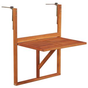 vidaXL Mesa de balc&oacute;n colgante madera de acacia maciza 64,5x44x80 cm