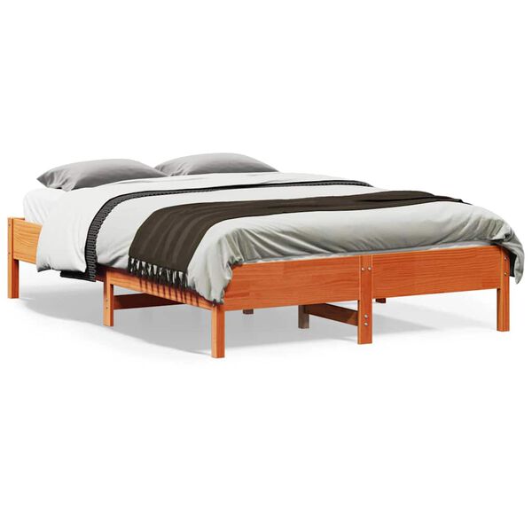 vidaXL Estructura de cama sin colchón madera maciza marrón 120x190 cm