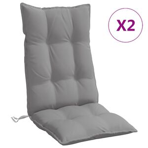 vidaXL Cojines de silla con respaldo alto 2 uds tela Oxford gris