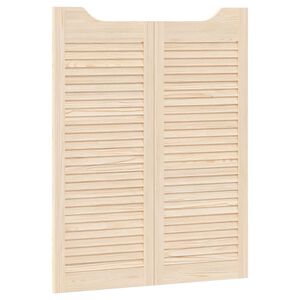 vidaXL Puertas batientes 2 pcs Natural Madera de Pino Maciza
