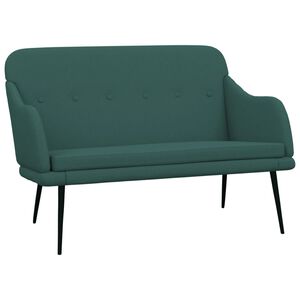 vidaXL Banco de tela verde oscuro 110x76x80 cm