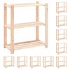 vidaXL Estanter&iacute;a 3 niveles 10 unidades madera pino maciza 150 kg
