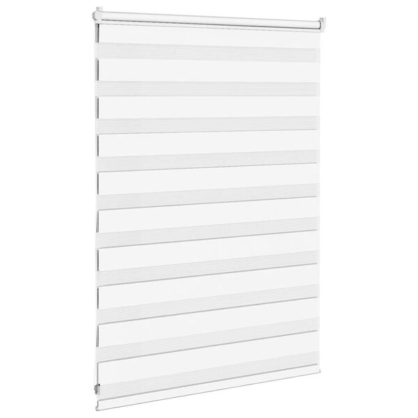 vidaXL Estor cebra blanco 110x100 cm tejido ancho 105,9 cm poli&eacute;ster