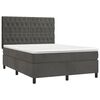 vidaXL Cama box spring colch&oacute;n y LED terciopelo gris oscuro 140x200 cm