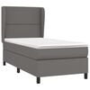 vidaXL Cama box spring con colch&oacute;n cuero sint&eacute;tico gris 80x200 cm