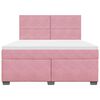 vidaXL Cama box spring con colch&oacute;n terciopelo rosa 180x200 cm