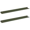 vidaXL Estante flotante 2 pcs Verde Oliva 80 x 9 x 2,5 cm Acero