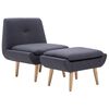 vidaXL Sillón con reposapiés tapizada de tela gris oscuro