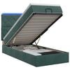 vidaXL Cama tipo otomana con colch&oacute;n y LED Verde oscuro 90 x 190 cm