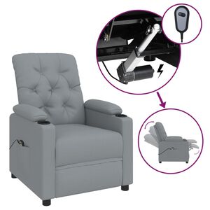vidaXL Sill&oacute;n reclinable el&eacute;ctrico tela gris claro