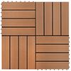 vidaXL Tile de Decking 11 pcs Marr&oacute;n 30 x 30 cm WPC