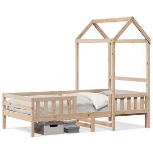 vidaXL Estructura de cama con techo madera maciza de pino 80x200 cm