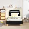 vidaXL Cama para ni&ntilde;os con cabecero Negro 80 x 160 cm tela