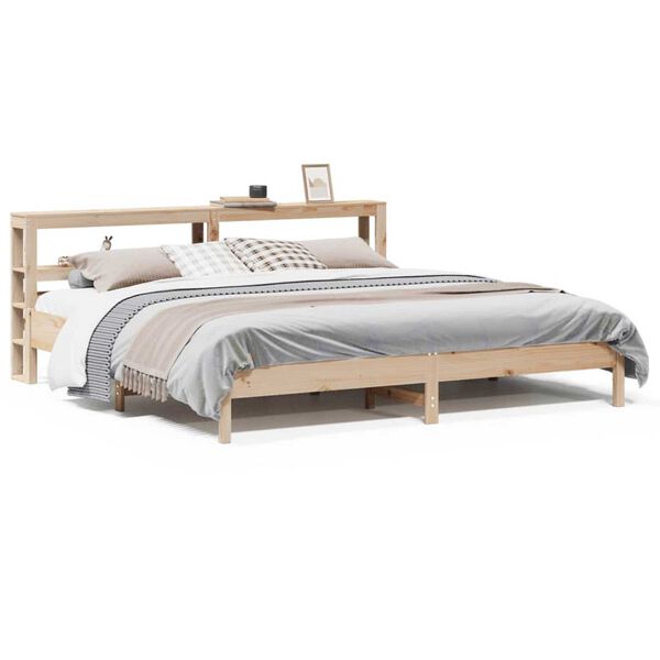 vidaXL Estructura de cama sin colch&oacute;n madera maciza de pino 180x200 cm