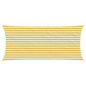 vidaXL Toldo Vela Amarillo y blanco 2 x 4,5 m HDPE