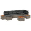 vidaXL Conjunto de sof&aacute;s de jard&iacute;n 8 uds. Gris Polirat&aacute;n