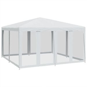 vidaXL Carpa para fiestas con 8 paredes de malla HDPE blanco 4x4 m