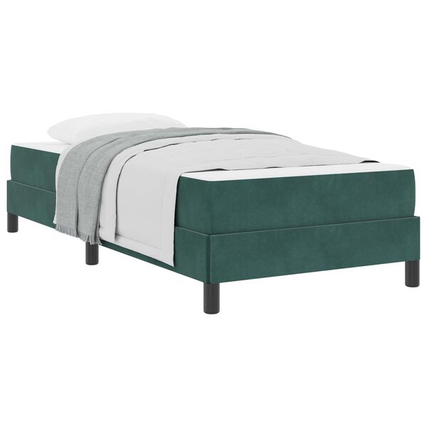 vidaXL Cama tipo Box Spring con colch&oacute;n Verde oscuro 80 x 200 cm tela