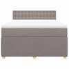 vidaXL Cama box spring con colch&oacute;n tela gris taupe 140x190 cm
