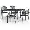 vidaXL Juego de comedor de jard&iacute;n 5 piezas acero gris antracita