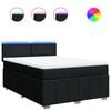 vidaXL Cama box spring con colch&oacute;n tela negro 160x200 cm
