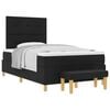 vidaXL Cama tipo Box Spring con cabecera Negro 190 x 120 cm tela