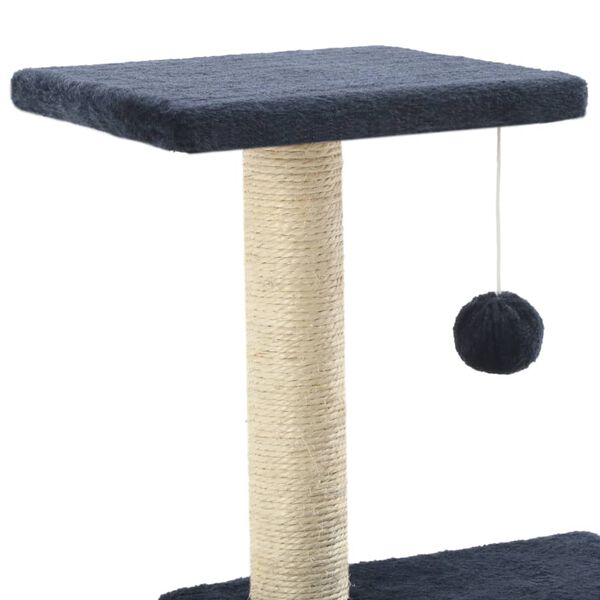 vidaXL Rascador para gatos con poste de sisal 65 cm azul oscuro