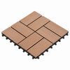 vidaXL Tile de Decking 11 pcs Marr&oacute;n 30 x 30 cm WPC