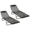 vidaXL Tumbona plegable 2 uds. Textileno Negro