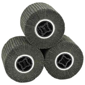 vidaXL Rodillos de Lijado 3 pcs Negro 12 x 12 x 10 cm Fibra sint&eacute;tica