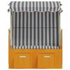 vidaXL Silla playa Strandkorb dosel rat&aacute;n sint&eacute;tico madera blanco gris
