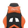 vidaXL Silla gaming con reposapi&eacute;s cuero sint&eacute;tico negro naranja